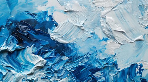 Abstract, painted paint brushes from the oil painting artwork, AI generated
