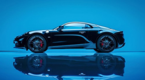 Modern luxury expensive sport car on the exhibition stand, AI generated