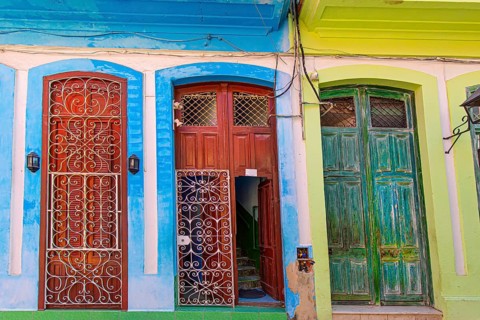 Scenic colorful Old Havana streets in historic city center (Havana Vieja) near Paseo El Prado and