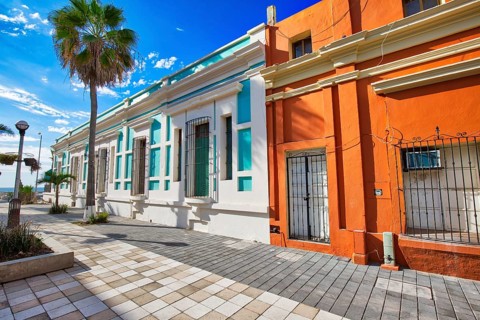 Mexico, Mazatlan, Colorful old city streets in historic city center, Central America