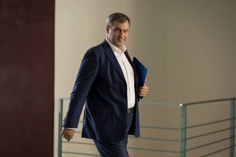 Markus Söder (Minister President of Bavaria, CSU) in front of the consultations at the Minister