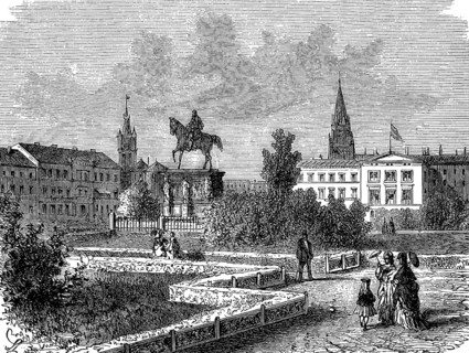 The King's Garden in Königsberg in Prussia, today Kaliningrad, Russia, in 1870, Historical, digital