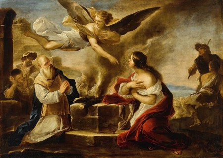 The Sacrifice of Manoah, painting by Luca Giordano (Italian, 1634-1705), historically, digitally