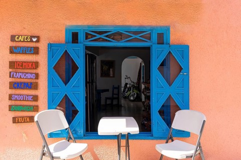 Mexico, Cancun, Colorful streets cafes, restaurants and scenic beaches of the Island Isla Mujeres,