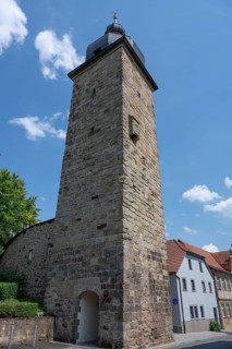 Upper gate tower from the 14th century, inhabited until the end of the 19th century, Zeil am Main,