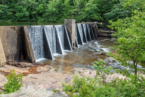 A. A. Miller dam on the Little River at Desoto State park near Mentone, Alabama