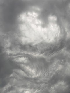 Cloud formation after storm warning thunderstorm warning grey dark clouds shortly in front of