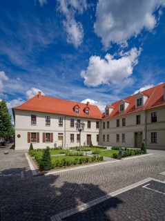 Architectural complex Wallstraße on Bachplatz, standardised 18th century building style, Köthen,