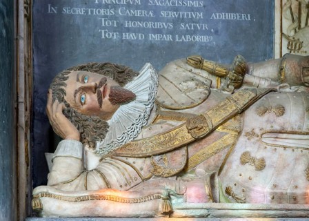 Family memorial monument in church of Saint Mary, Helmingham, Suffolk, England, UK - Sir Lionel