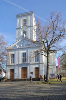 Early classicist Protestant castle church, castle complex, Friedberg, Wetterau, Hesse, Germany,