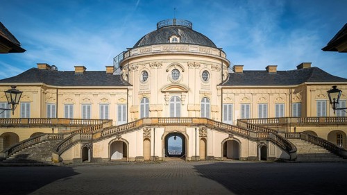 Solitude Palace in the Rococo architectural style (Johann Friedrich Weyhing, Philippe de La