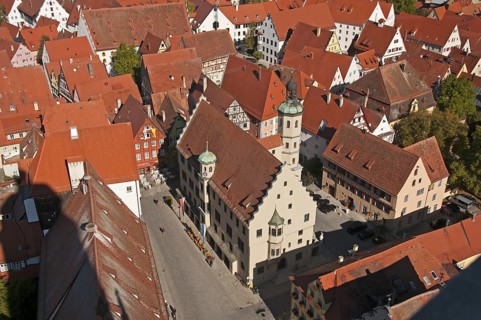 View from the 89.5 metre high tower, the Daniel, Protestant Parish Church of St. George, over the