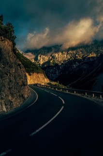 Hahntennjoch pass road in Tyrol in Lechtal, Austria, Europe