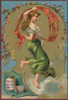 Series of pictures cheerful carefree woman, Liebig picture, digitally restored reproduction of a