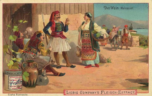 Picture series The Wine, Malvasia from Croatia, Liebig picture, digitally restored reproduction of