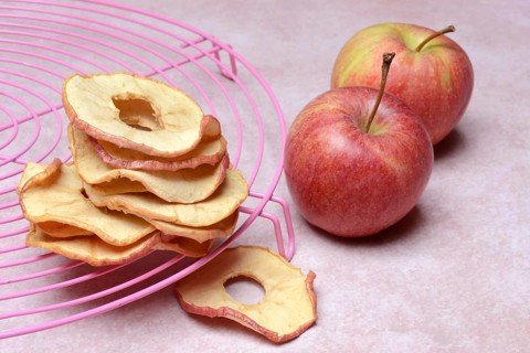 Dried apple rings and apples, dried fruit