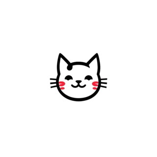 A simple cartoon cat with a white background, AI generated