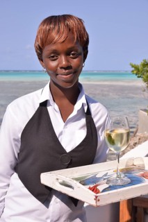 Waitress of the restaurant "The Rock", Paje, Zanzibar, Tanzania, Africa