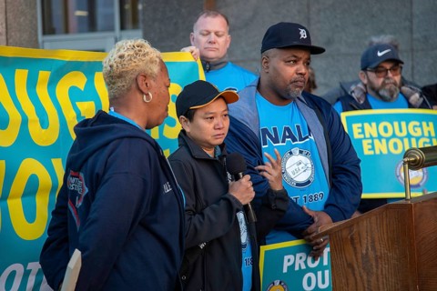 Detroit, Michigan USA, 6 November 2023, Postal workers rally to protest the increasing number of