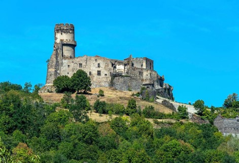 Tournoel medieval castle in the municipality of Vovic. Puy de Dome department. Auvergne Rhone Alpes