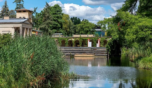 Roman Baths in Sanssouci Park in Potsdam, Brandenburg, Germany, Europe