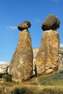 Tuff rocks, fairy fireplaces, Love Valley, Göreme, Cappadocia, Turkey, Asia