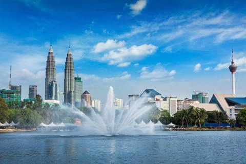 Kuala Lumpur skyline. View over Titiwangsa Lake. Kuala Lumpur, Malaysia, Asia