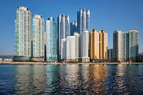 BUSAN, SOUTH KOREA, APRIL 13, 2017: Marine city expensive and prestigious residential area