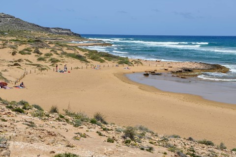 Playa de Calblanque, beach in the regional park Monte de las Cenizas y (Peña) del Águila, near