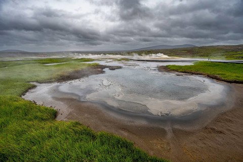 Hot spring, Hveravellir geothermal area, Icelandic Highlands, Suðurland, Iceland, Europe