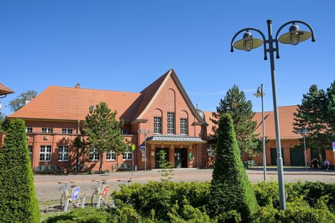 Seebad Heringsdorf railway station, Usedom, Mecklenburg-Vorpommern, Germany, Europe