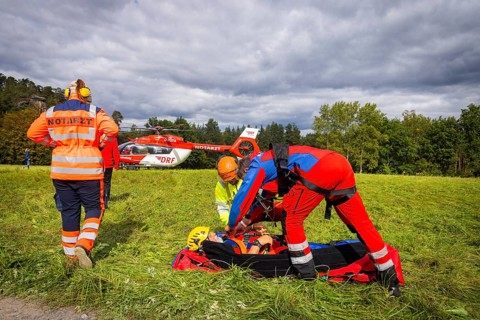 Winch rescue training of the rescue helicopter, Christoph 62, on the occasion of the 50th