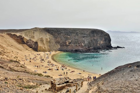 Papagayo Beach in Los Ajaches National Park, Lanzarote, Canary Islands, Spain, Europe
