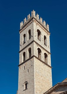 Torre del Popolo, Church of Santa Maria sopra Minerva, Piazza del Comune, Assisi, Umbria, Italy,