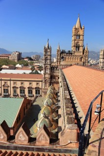 City of Palermo, on the roof of the Cathedral Maria Santissima Assunta, UNESCO World Heritage Site,