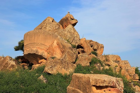 In the Parco Valle dei Templi di Agrigento, Unesco World Heritage Site, remains of the ancient city