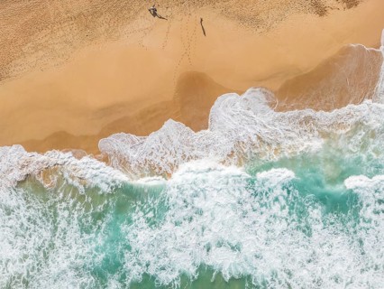 Aerial view of Paliku aka Donkey Beach, Kauai, Hawaii, USA, North America