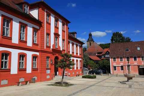 Margraviate-style hunting lodge, Bad Rodach, Coburg district, Upper Franconia, Bavaria, Germany,