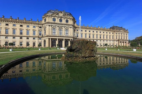 The Würzburg Residence and Court Garden with Garden Fountain, Park Side, UNESCO World Heritage