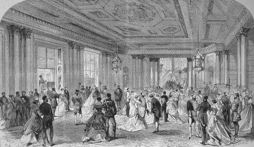 The Great Porch of Buckingham Palace on the Day of the Royal Reception, 1869, London, England,