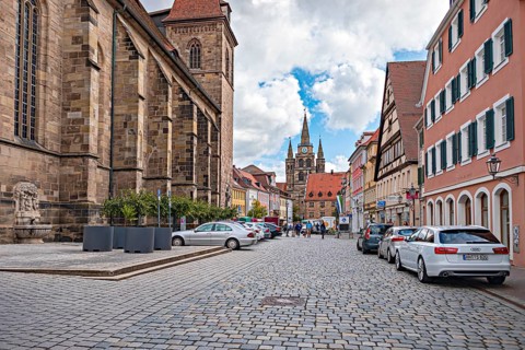 Martin-Luther-Platz in Ansbach, Bavaria, Germany, Europe