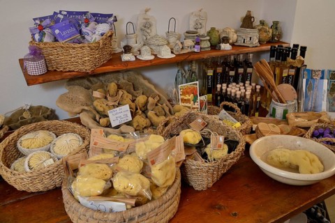 Sponges for sale, Krapanj, Šibenik-Knin County, Dalmatia, Croatia, Europe