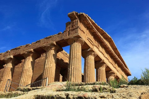 In the Parco Valle dei Templi di Agrigento, Unesco World Heritage Site, remains of the ancient city