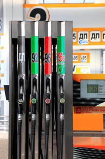 Modern petrol station, petrol pumps, Kiev, Ukraine, Europe