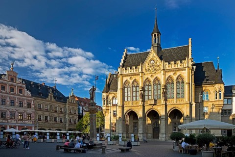 Town Hall at the Fish Market, Erfurt, Thuringia, Germany, Europe