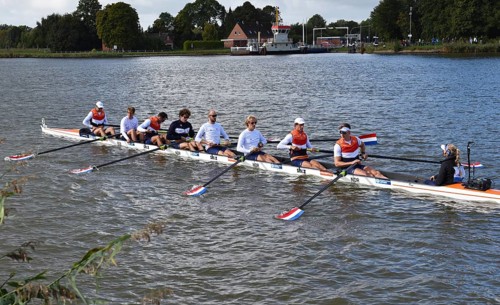 Rowing Eight, Rowing 8, Dutch National Team at the Canal Cup on the Kiel Canal. Rowing competition
