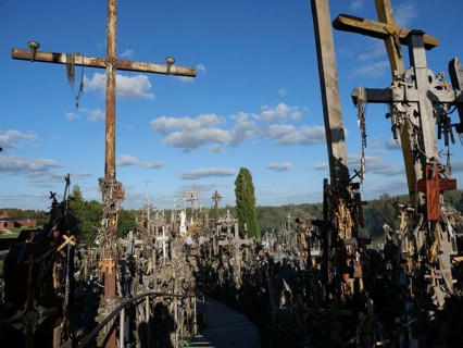 The Hill of Crosses is a Catholic and tourist pilgrimage site and one of the sights, Hill of