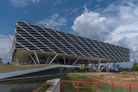 Modern Adidas administration building, Herzogenaurach, Middle Franconia, Bavaria, Germany, Europe