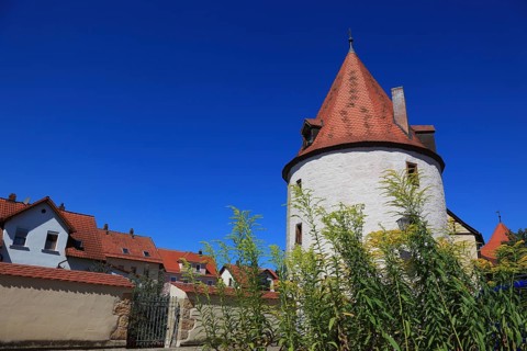 Germany, Middle Franconia, town of Weissenburg, tower of the town wall, the Scheibleinsturm, built