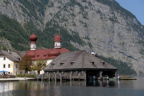 Königssee, Wallfahtskirche St. Bartholomä, Schönau, Königssee, Berchtesgaden National Park,